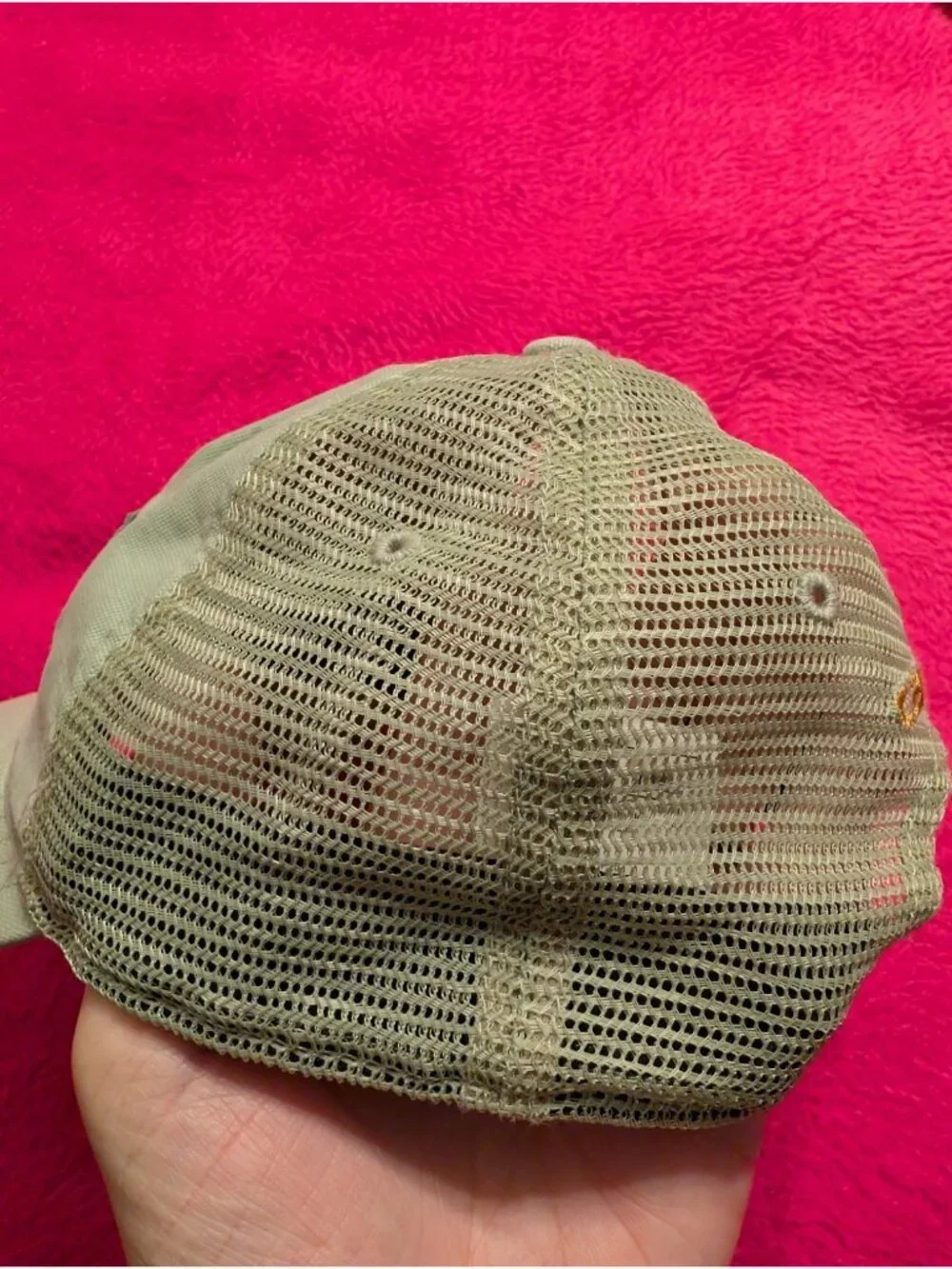 Carhartt Mesh Back Trucker Hat Mens Gravel Gray Tan Canvas Logo Snapback Cap